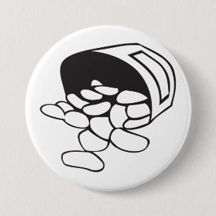 Spilled Beans Black and White Outline 3 Inch Round Button