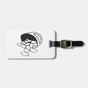 Spilled Beans Black and White Outline Luggage Tag