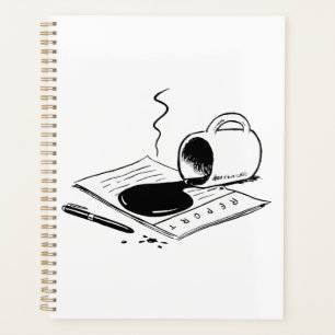 Spilled Coffee on Report Funny Office Mishap Planner