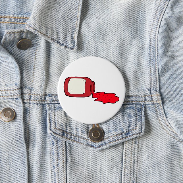 Spilled Jam Cute Red Jelly Jar  3 Inch Round Button (Creator Uploaded)