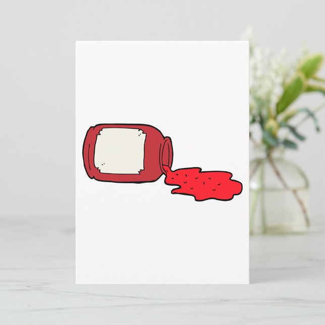 Spilled Jam Cute Red Jelly Jar  Invitation (Creator Uploaded)