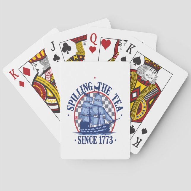 Spilling The Tea Since 1773 Cute Meme Playing Cards (Back)