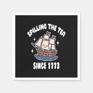 Spilling The Tea Since 1773 – Funny History Pun Napkin