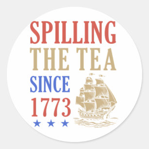 Spilling The Tea Since 1773 Funny Sloth Classic Round Sticker