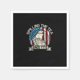 Spilling The Tea Since 1773 Patriotic Tea Party Ju Napkin