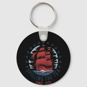 Spilling The Tea Since 1773 Red White Blue 4th Of  Keychain