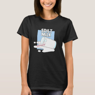 Spilt Milk In A Glass Dairy Farming Cow Milk T-Shirt