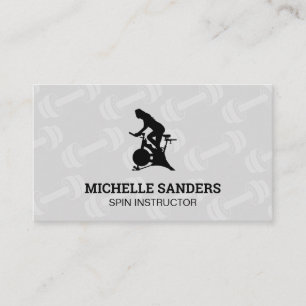 Spin Bike   Dumbbell Pattern Business Card