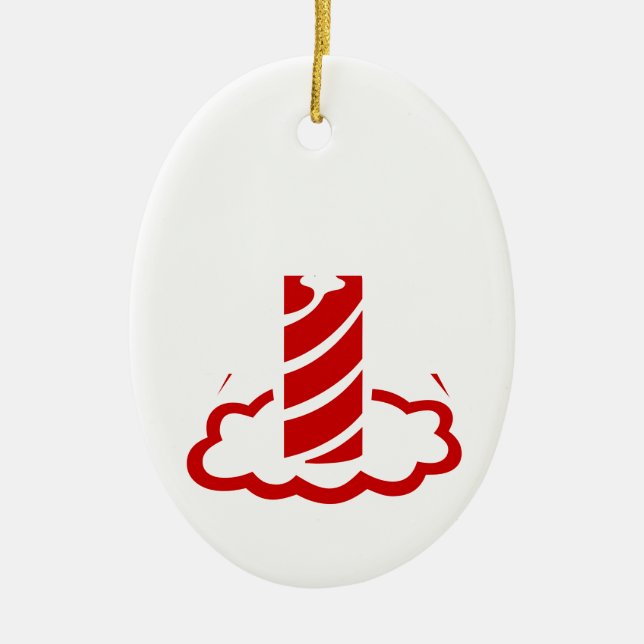 Spin Candle Ceramic Ornament (Front)