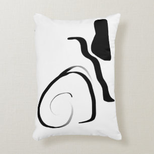 Spin Cycle: Abstract Black & White Accent Pillow