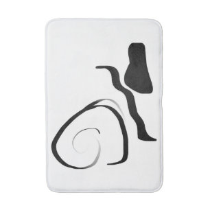 Spin Cycle: Abstract Black & White Bath Mat