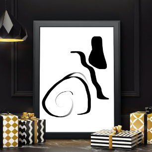 Spin Cycle: Abstract Black & White Canvas Print