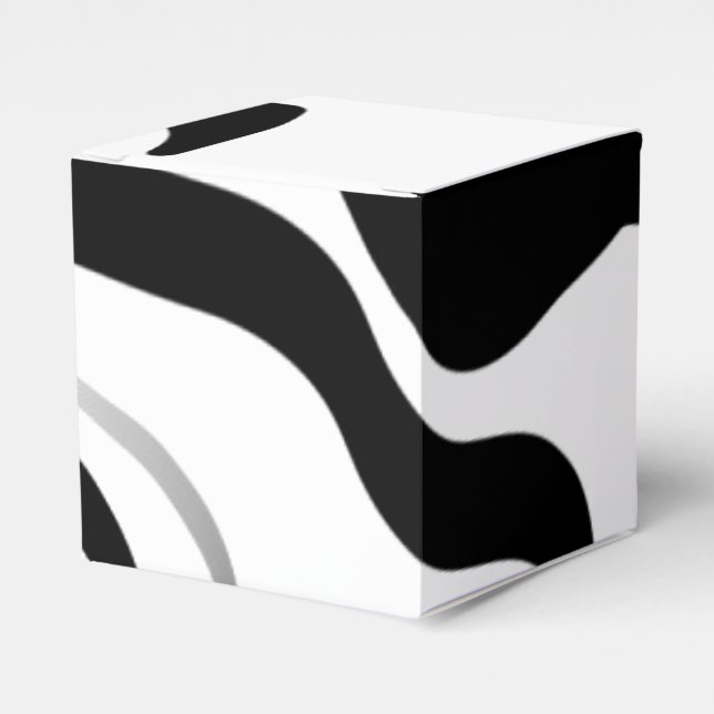 Spin Cycle: Abstract Black & White Favor Box (Front Side)
