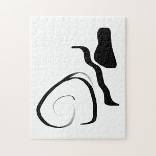 Spin Cycle: Abstract Black & White Jigsaw Puzzle