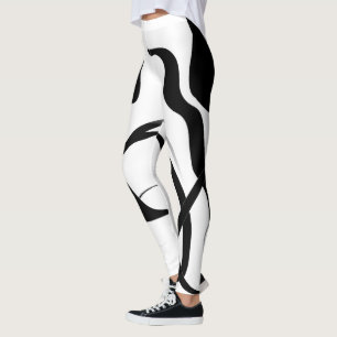 Spin Cycle: Abstract Black & White Leggings