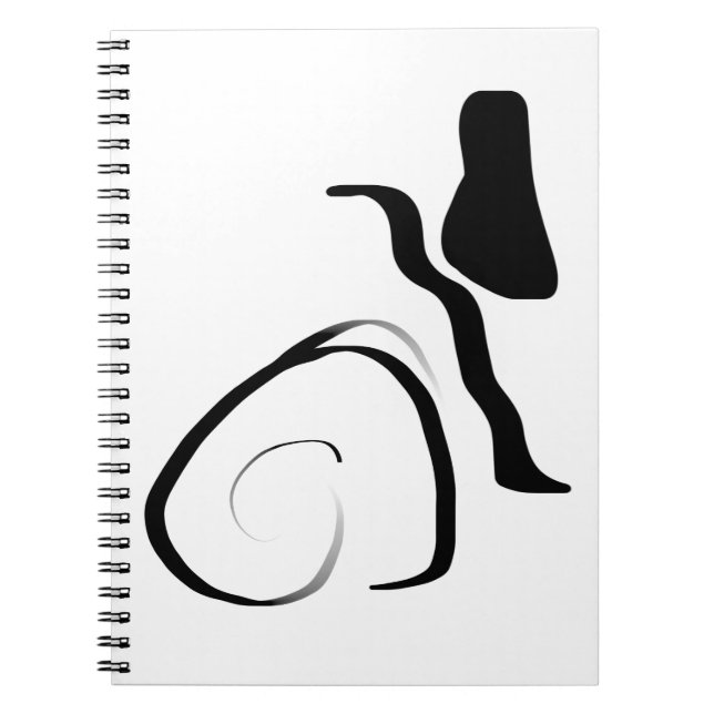 Spin Cycle: Abstract Black & White Notebook (Front)
