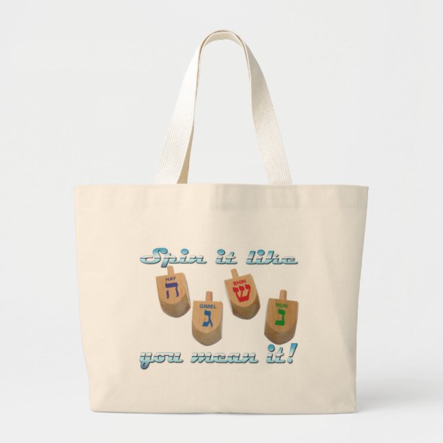 spin it like you mean it! large tote bag (Front)