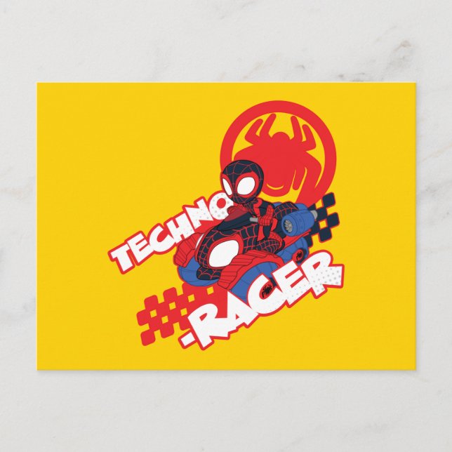 Spin Riding His Techno-Racer Postcard (Front)