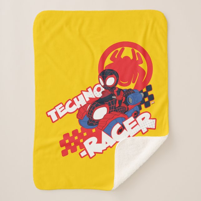 Spin Riding His Techno-Racer Sherpa Blanket (Front)