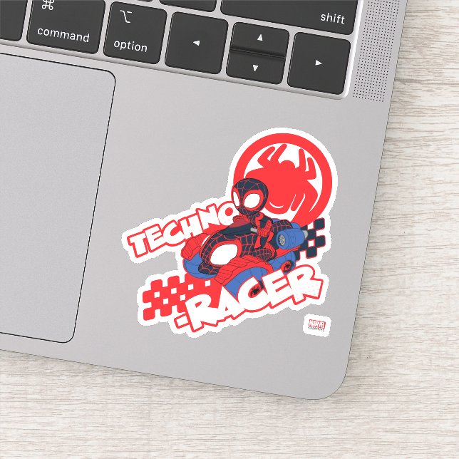 Spin Riding His Techno-Racer Sticker (Detail)