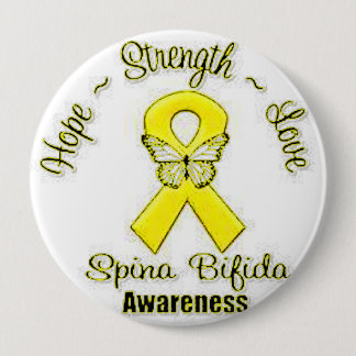 Spina Bifida Awareness 4 Inch Round Button