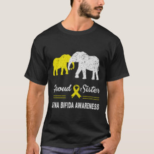 Spina Bifida Awareness Funny Elephant Yellow Siste T-Shirt