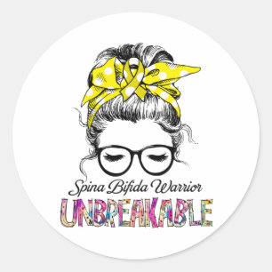 Spina Bifida Awareness Ribbon Support Gifts Classic Round Sticker