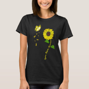 Spina Bifida Awareness Yellow Butterfly Sunflower  T-Shirt