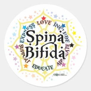 Spina Bifida Lotus Classic Round Sticker