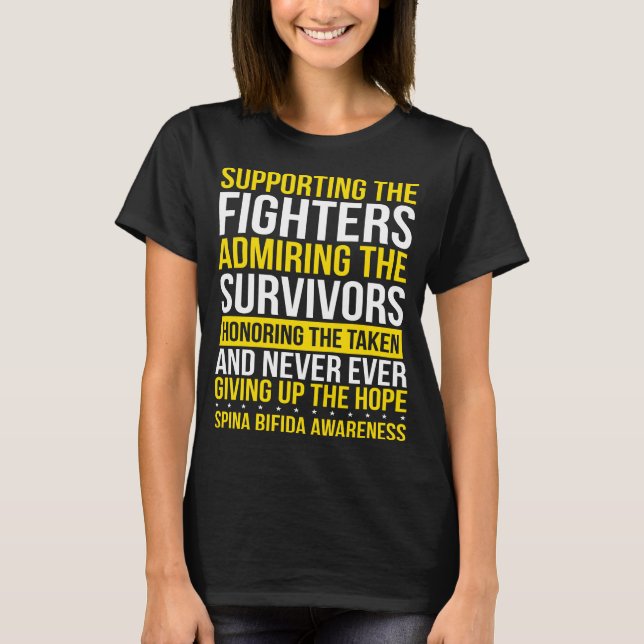 Spina Bifida Spina Bifida Survivor Ribbon T-Shirt (Front)