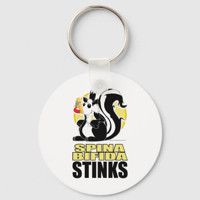Spina Bifida Stinks Keychain (Front)