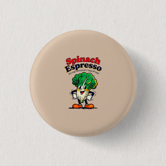 Spinach Espresso Hat 1 Inch Round Button