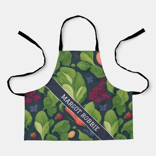 Spinach Rainbow Colourful Personalized Pattern Apron (Front)