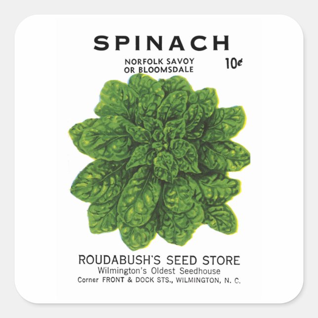 Spinach Seed Packet Label (Front)
