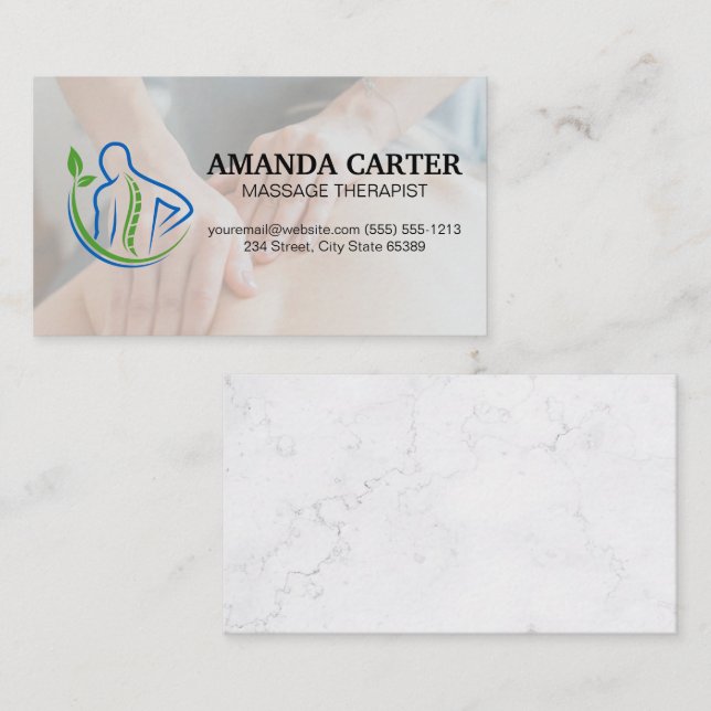Spinal Back Logo | Massage Session Business Card (Front/Back)