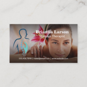 Spinal Back Logo Woman Getting Massage Business Card