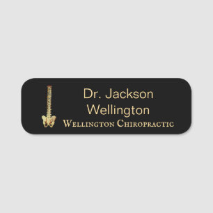 Spinal Column Chiropractic Business in Black Name  Tag
