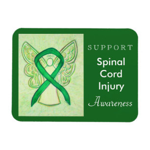 Spinal Cord Injury Awareness Ribbon Angel Magnets