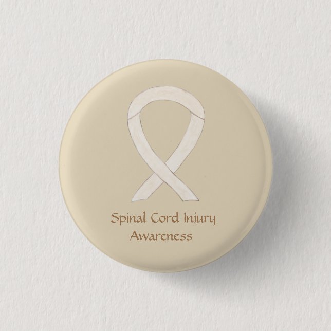 Spinal Cord Injury Awareness Ribbon Custom Button (Front)