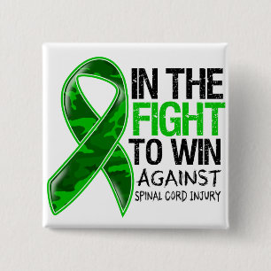 Spinal Cord Injury - Fight To Win 2 Inch Square Button
