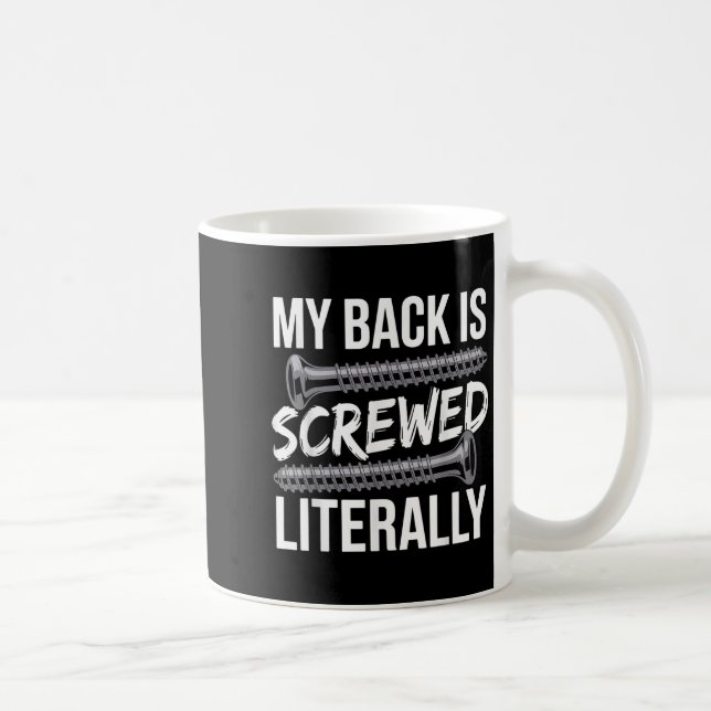 Spinal Fusion Art For Men Women Recovery Back Spin Coffee Mug (Right)
