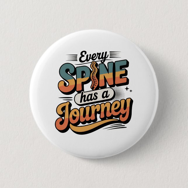 Spine Care Journey and Body Alignment 2 Inch Round Button (Front)