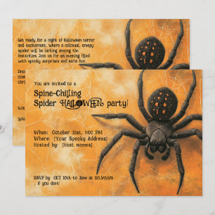 Spine-Chilling Spider HALLOWEEN Party Invitation