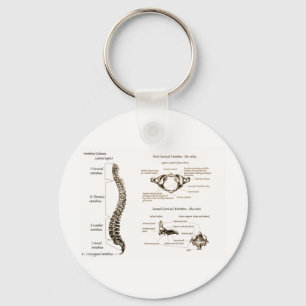 Spine Details Sepia Keychain