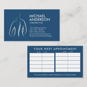 Spine Health - Chiropractic Appointment  Business  Card