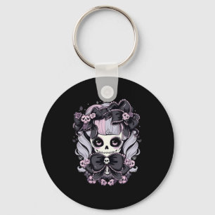 Spine-tingling Thrills Halloween Skull Artwork Keychain