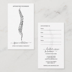 Spine vertebrae orthopedic doctor appointment business card