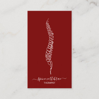 Spine vertebrae orthopedic doctor burgundy business card