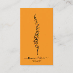 Spine vertebrae orthopedic doctor orange business card