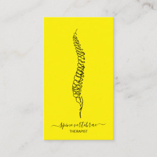 Spine vertebrae orthopedic doctor yellow business card